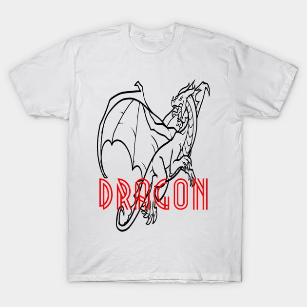 Comic Cartoon Dragon Design T-Shirt by LuckDragonGifts